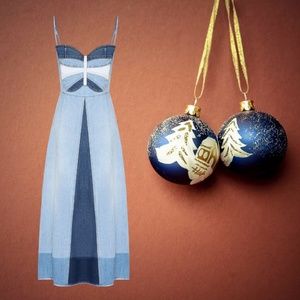 Red Valentino Womens Patchwork Midi Denim Dress